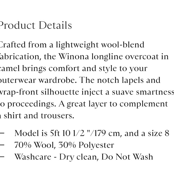 Reiss Camel Winona Blind Seam Longline Coat - Picture 5 of 9